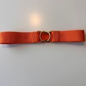 Ruespari equestrian belt. Orange with gold buckle